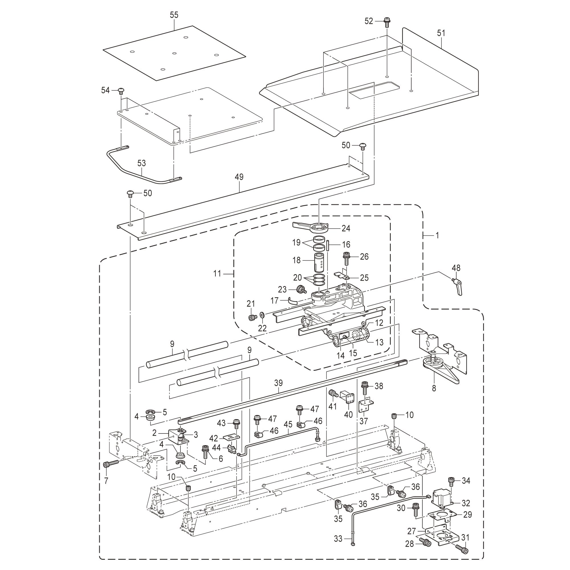 Brother GTX Platen Assembly Parts