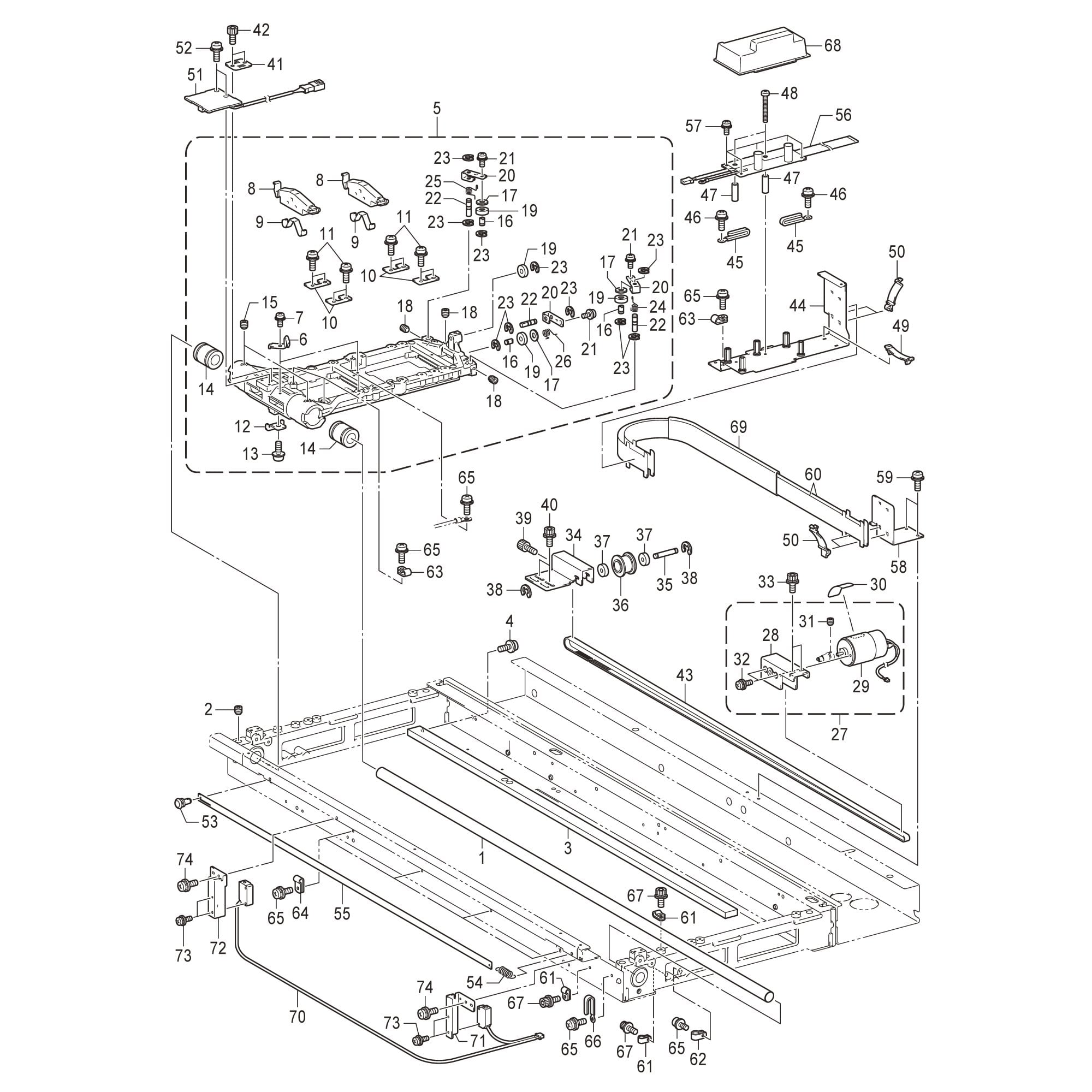 Brother GTX Carriage Assembly Parts