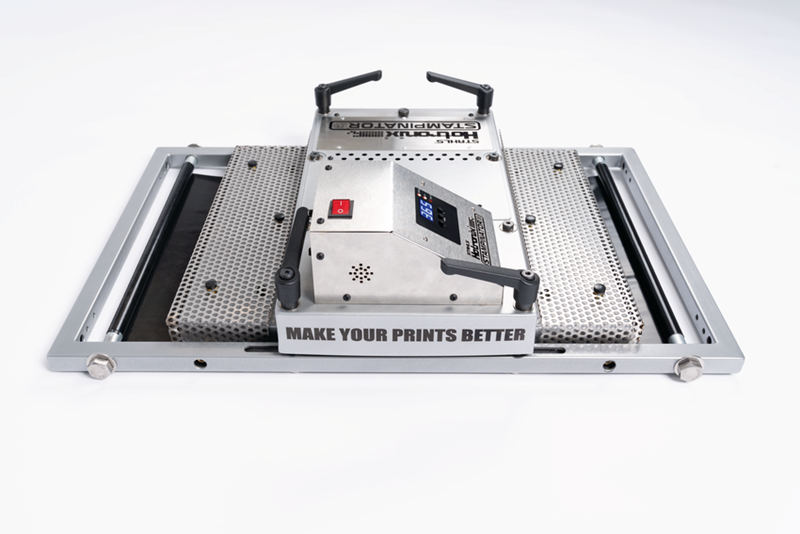 Stampinator 480 automatic textile press heat press for screen printing and DTF transfers